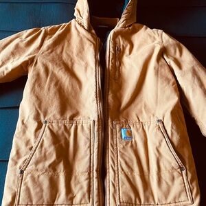 Carhartt Kids Tan Hooded Puffer Jacket